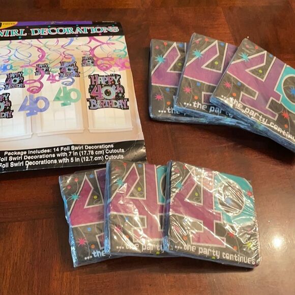 40 40th Birthday Party Decorations Napkins Party Supplies - Picture 1 of 6